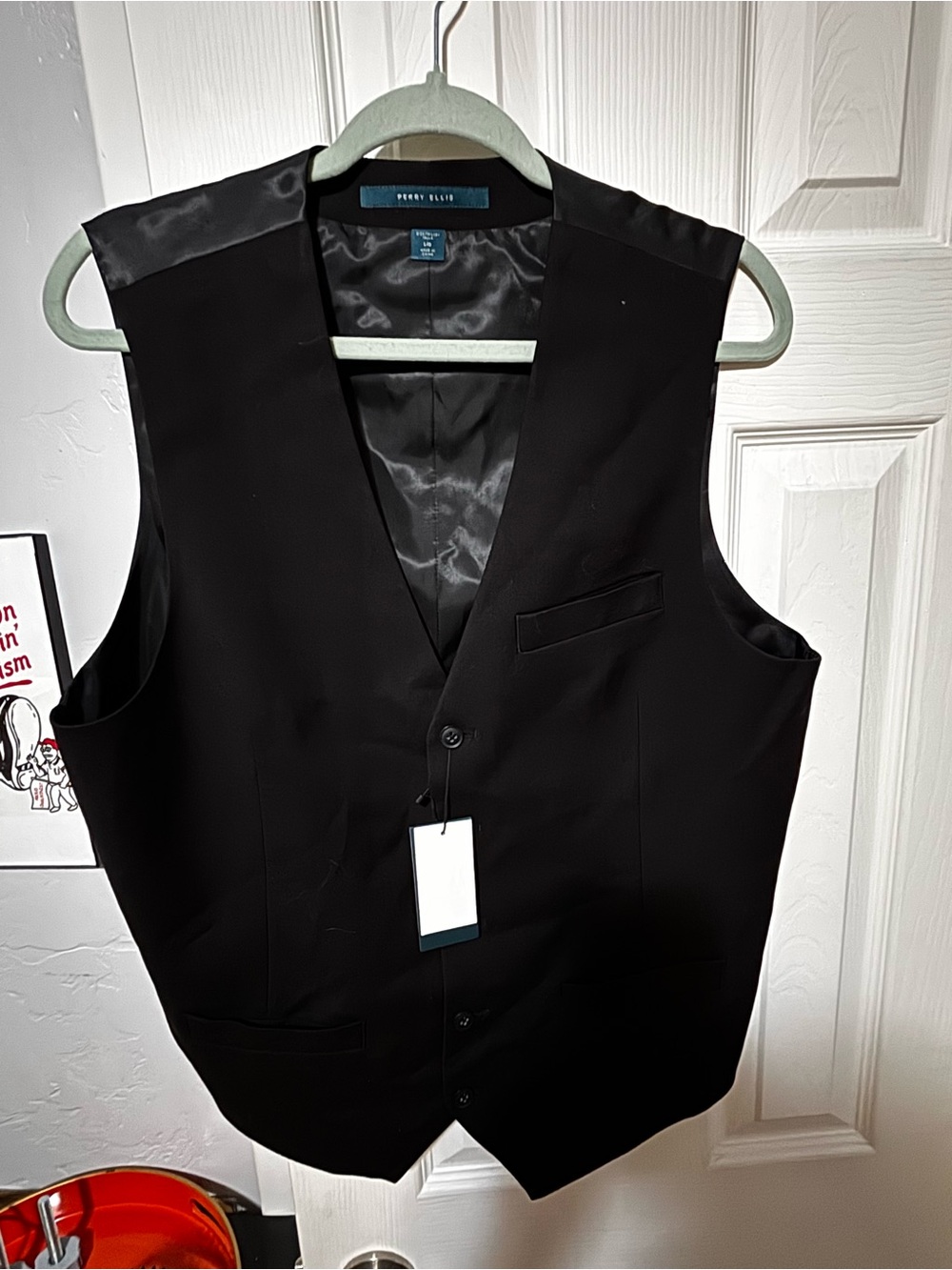 Perry Ellis Men's Black Dress Vest